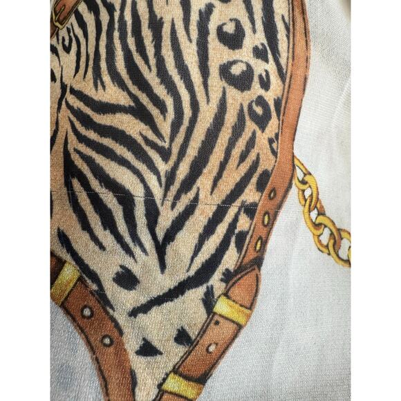 St John Sport Semi Sheer Animal Print Collared Button Front Blouse P - Picture 8 of 10